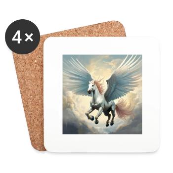 Pégase - Dessous de verre (lot de 4) - blanc - Devant