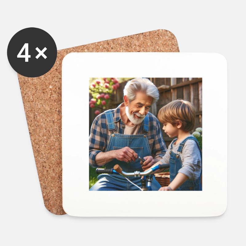 Opa ist der beste - Untersetzer (4er-Set) - Weiß