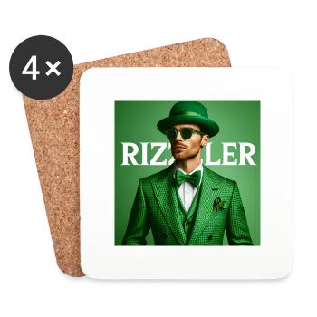 Rizz Jugendwort - Rizzler - Untersetzer (4er-Set) - Weiß - Vorne