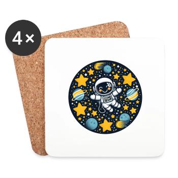 Astronaut kid in space - Untersetzer (4er-Set) - Weiß - Vorne