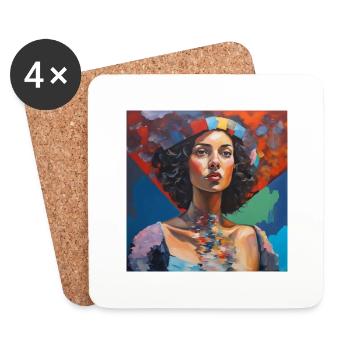 Femme - Dessous de verre (lot de 4) - blanc - Devant