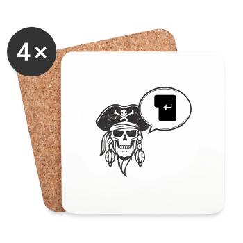 Pirate says Enter! - Coasters (set of 4) - white - Front
