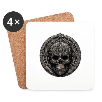 Maya Skull - Untersetzer (4er-Set) - Weiß - Vorne