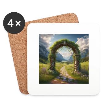Torbogen in der Natur - Untersetzer (4er-Set) - Weiß - Vorne