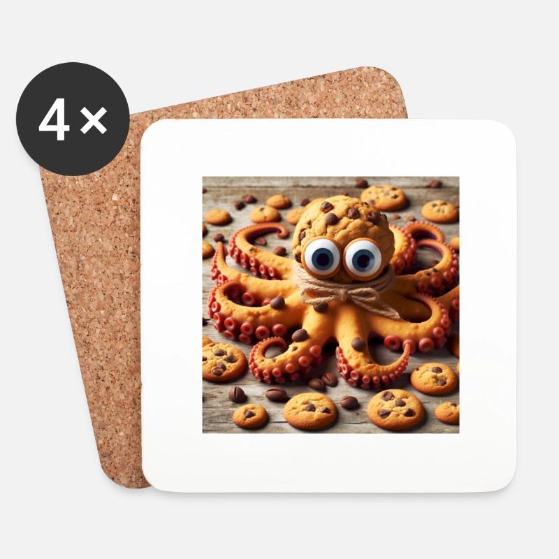 Cookiekrake - Untersetzer (4er-Set) - Weiß
