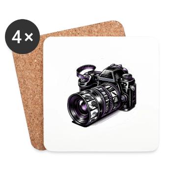Fotokamera digital analog - Untersetzer (4er-Set) - Weiß - Vorne