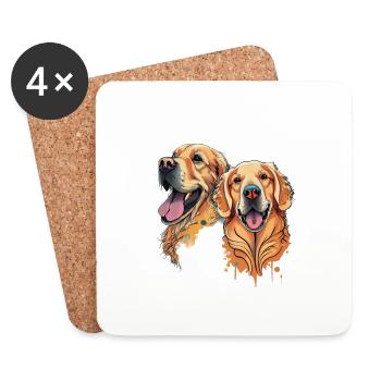 Four-legged Happiness - Coasters (set of 4) - white - Front