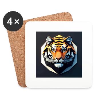Tiger - Untersetzer (4er-Set) - Weiß - Vorne