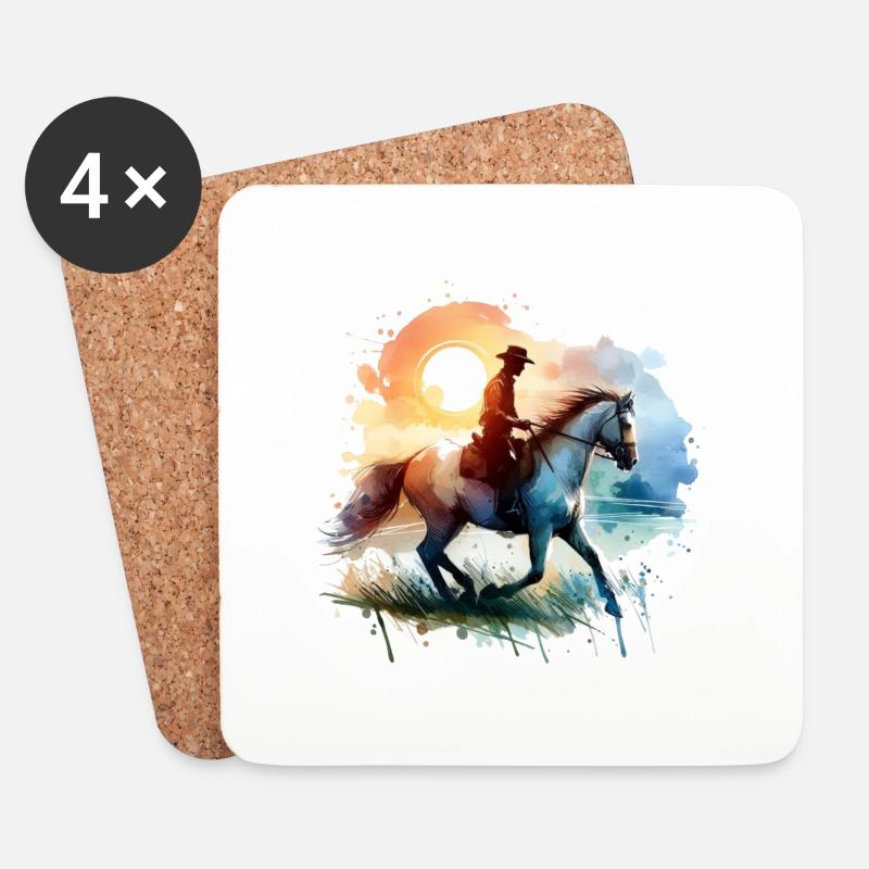 Cowboystile - Untersetzer (4er-Set) - Weiß