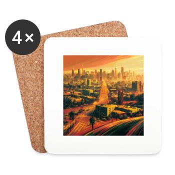 Los Angeles - Untersetzer (4er-Set) - Weiß - Vorne