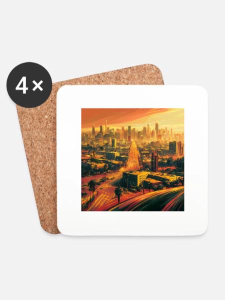 Los Angeles - Untersetzer (4er-Set) - Weiß
