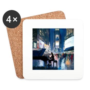 Times Square - Untersetzer (4er-Set) - Weiß - Vorne