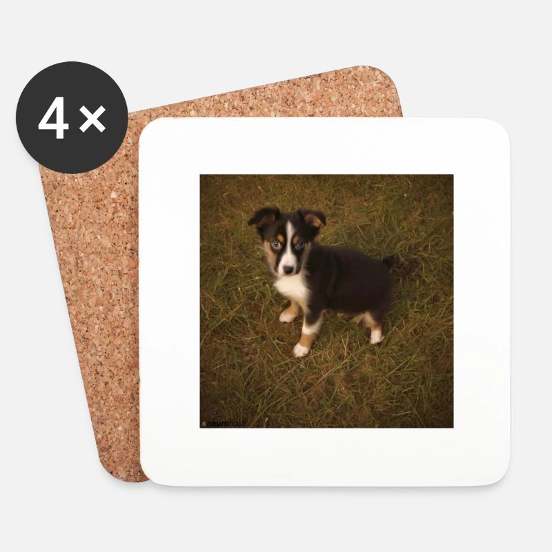 image birds eye view puppy 1709911905 - Untersetzer (4er-Set) - Weiß