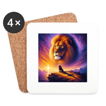 Mighty Lion of Judah 2 - Untersetzer (4er-Set) - Weiß - Vorne