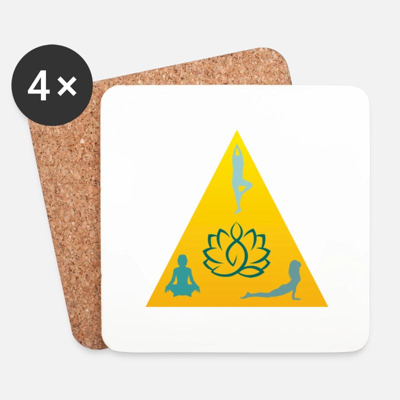 Yoga - Untersetzer (4er-Set) - Weiß