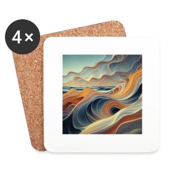 Futuristic sea - Coasters (set of 4) - white - Front