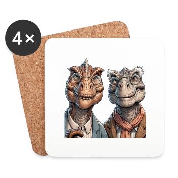 Senior Dino - Coasters (set of 4) - white - Front