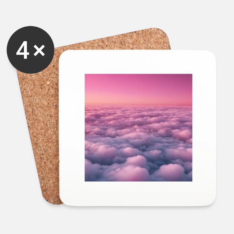 Bunte Wolken - Untersetzer (4er-Set) - Weiß