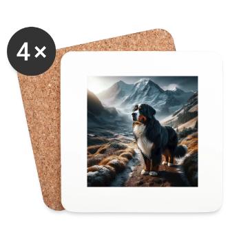 Bernese mountain dog - Coasters (set of 4) - white - Front