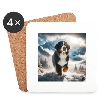 Bernese mountain dog - Coasters (set of 4) - white - Front