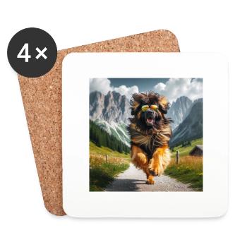 Leonberger Art - Coasters (set of 4) - white - Front
