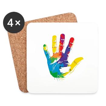 Regenbogen - Untersetzer (4er-Set) - Weiß - Vorne