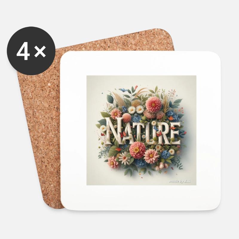 NATURE - Natur - Untersetzer (4er-Set) - Weiß