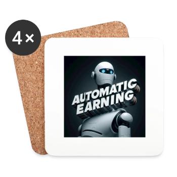 Automaattinen Tienaaminen - Gain automatique - Dessous de verre (lot de 4) - blanc - Devant