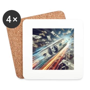 Automatisches Verdienen - Passiv 4 Produkt - Untersetzer (4er-Set) - Weiß - Vorne