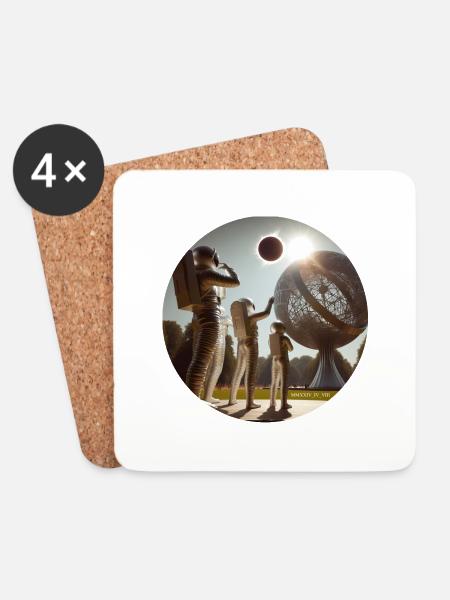 Total Eclipse 04:08:24 Commererative - Coasters (set of 4) - white