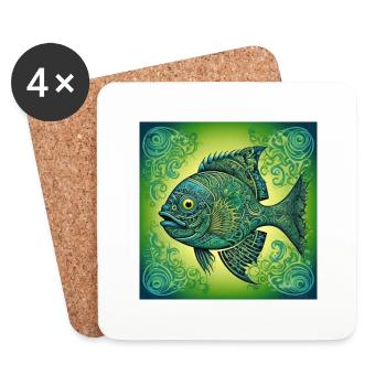 Fischer fisch Fisch - Untersetzer (4er-Set) - Weiß - Vorne