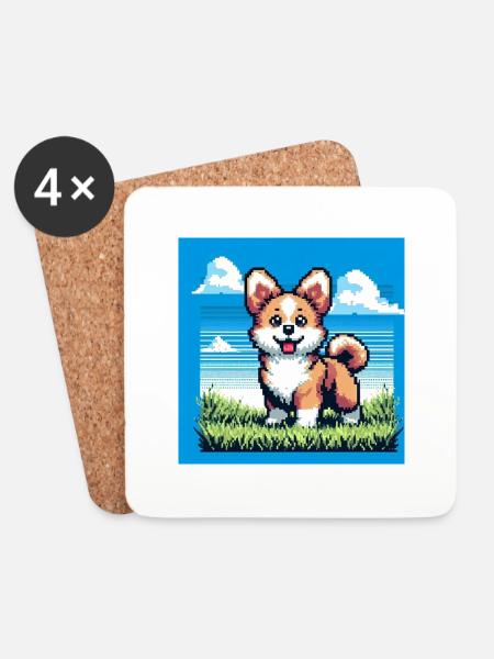 Funny dog - Coasters (set of 4) - white