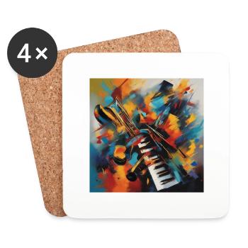 Symphonie de Couleurs - Dessous de verre (lot de 4) - blanc - Devant