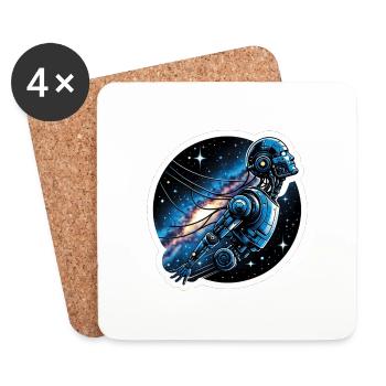 Cyborg de l’espace - Dessous de verre (lot de 4) - blanc - Devant