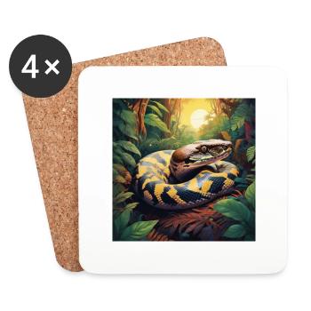 SNAKE - Coasters (set of 4) - white - Front
