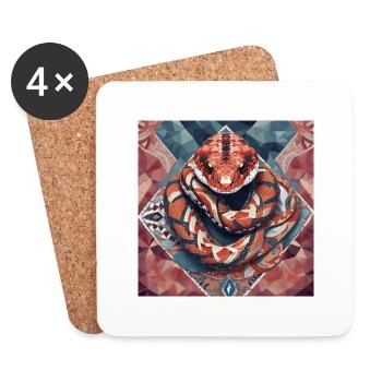 Snake - Coasters (set of 4) - white - Front