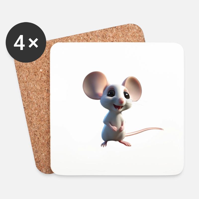 Mouse 2 - Coasters (set of 4) - white
