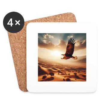 Ein majestätischer Adler schwebt über der Wüste A - Untersetzer (4er-Set) - Weiß - Vorne