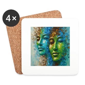 Diverse Reflections: Magnificent Faces in Color - Dessous de verre (lot de 4) - blanc - Devant