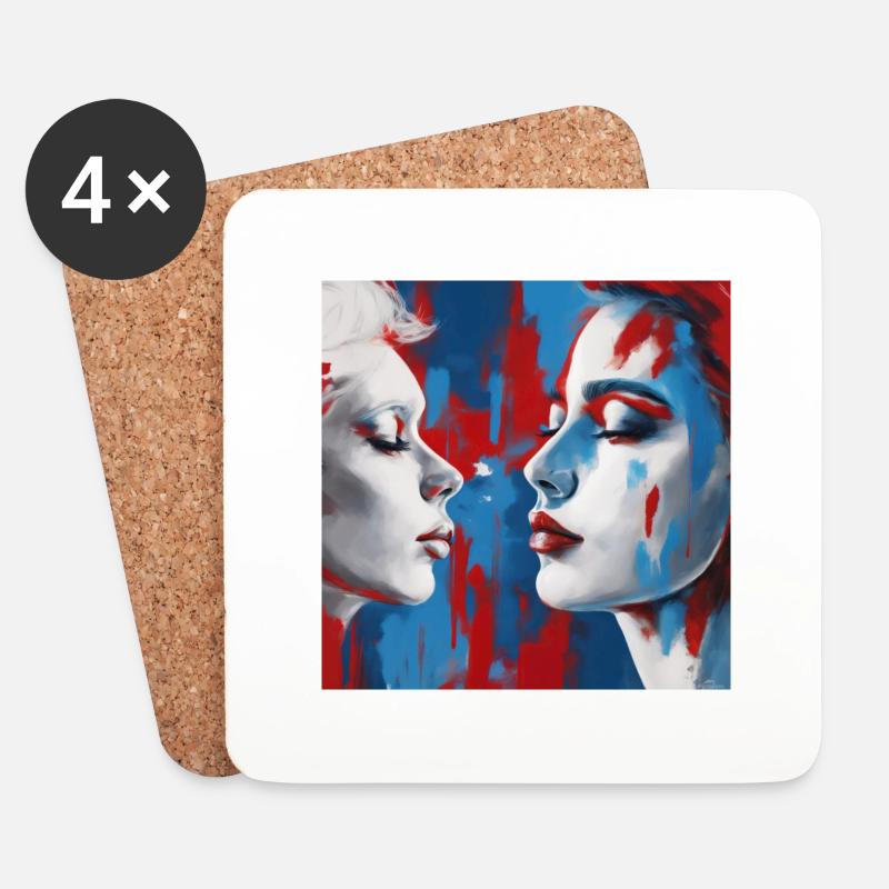face to face - Coasters (set of 4) - white