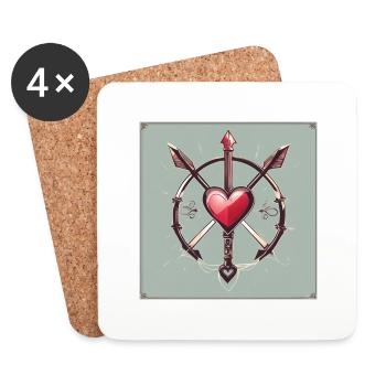 Embrace Love with Our Cozy Collection - Dessous de verre (lot de 4) - blanc - Devant