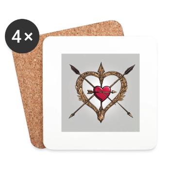 Embrace Love - Dessous de verre (lot de 4) - blanc - Devant