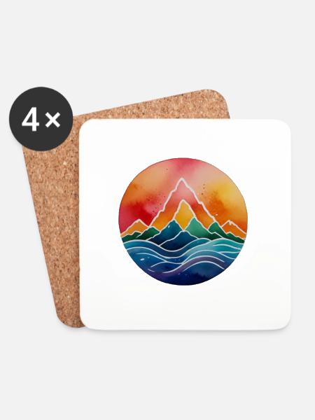 In love with the mountains - Coasters (set of 4) - white