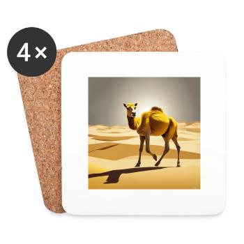 "Desert Chic: Sahara Camel Collection" - Dessous de verre (lot de 4) - blanc - Devant