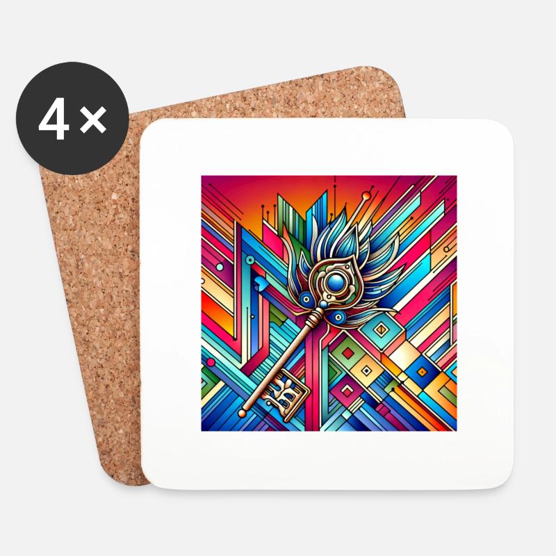 Key - Coasters (set of 4) - white