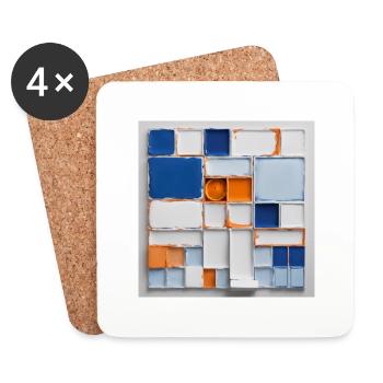 Éclat Estival : Fusion Chromatique - Dessous de verre (lot de 4) - blanc - Devant