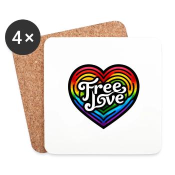 FreeLove2 - Untersetzer (4er-Set) - Weiß - Vorne