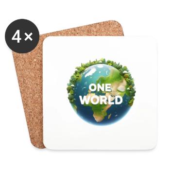 One World 2 - Untersetzer (4er-Set) - Weiß - Vorne