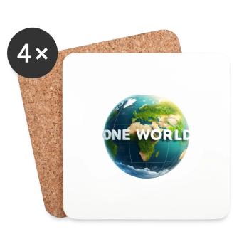 One World 3 - Untersetzer (4er-Set) - Weiß - Vorne