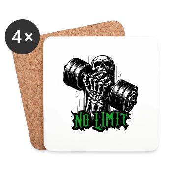 Haltère de musculation No Limit Hard Workout - Dessous de verre (lot de 4) - blanc - Devant